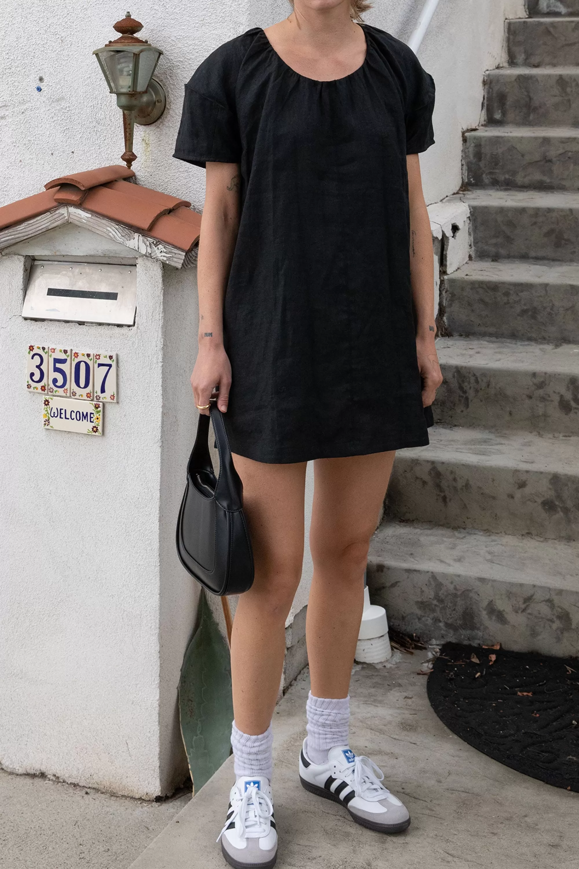OAK + FORT 100% LINEN BOXY MINI DRESS | Women Dresses