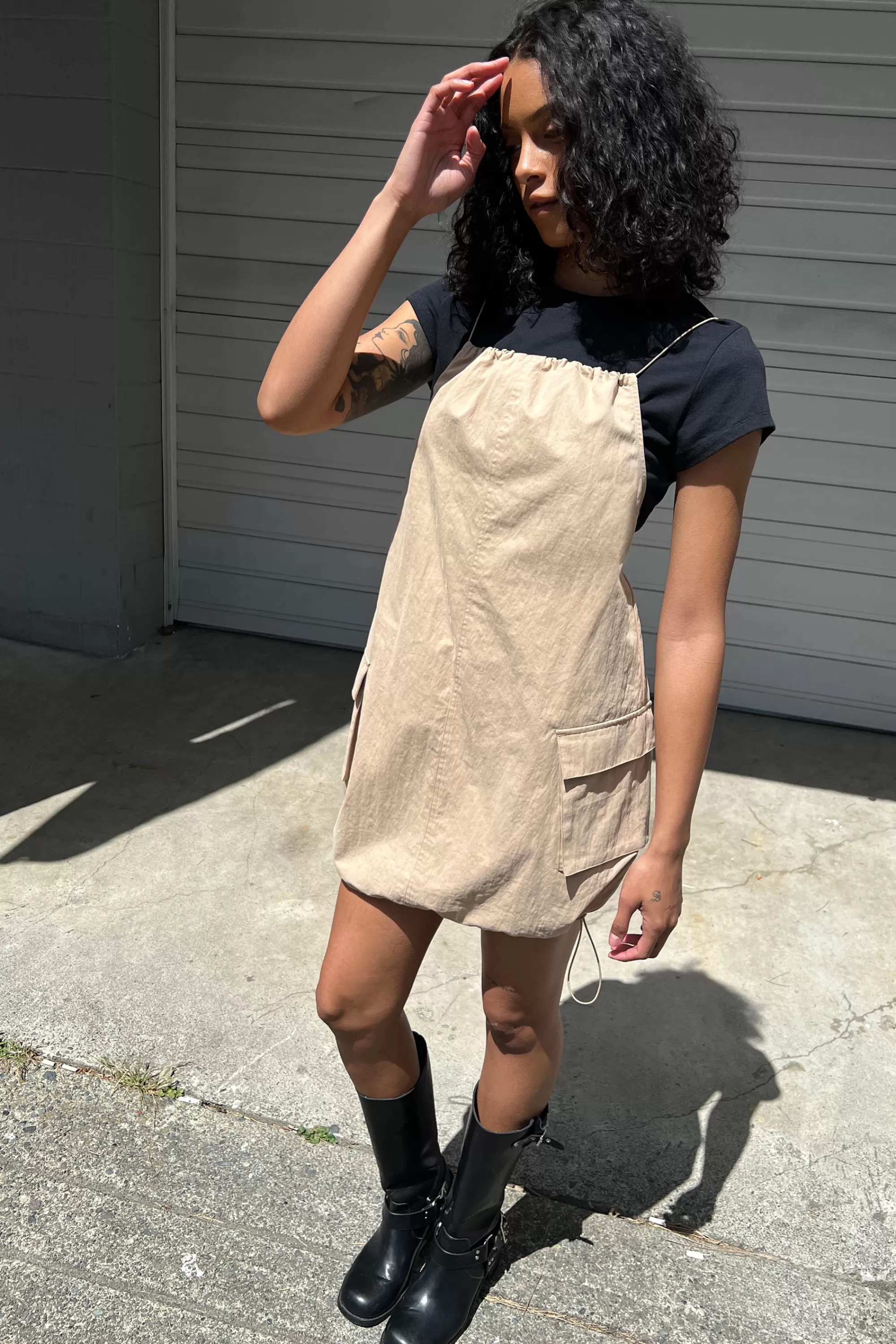 OAK + FORT CARGO MINI DRESS | Women Dresses