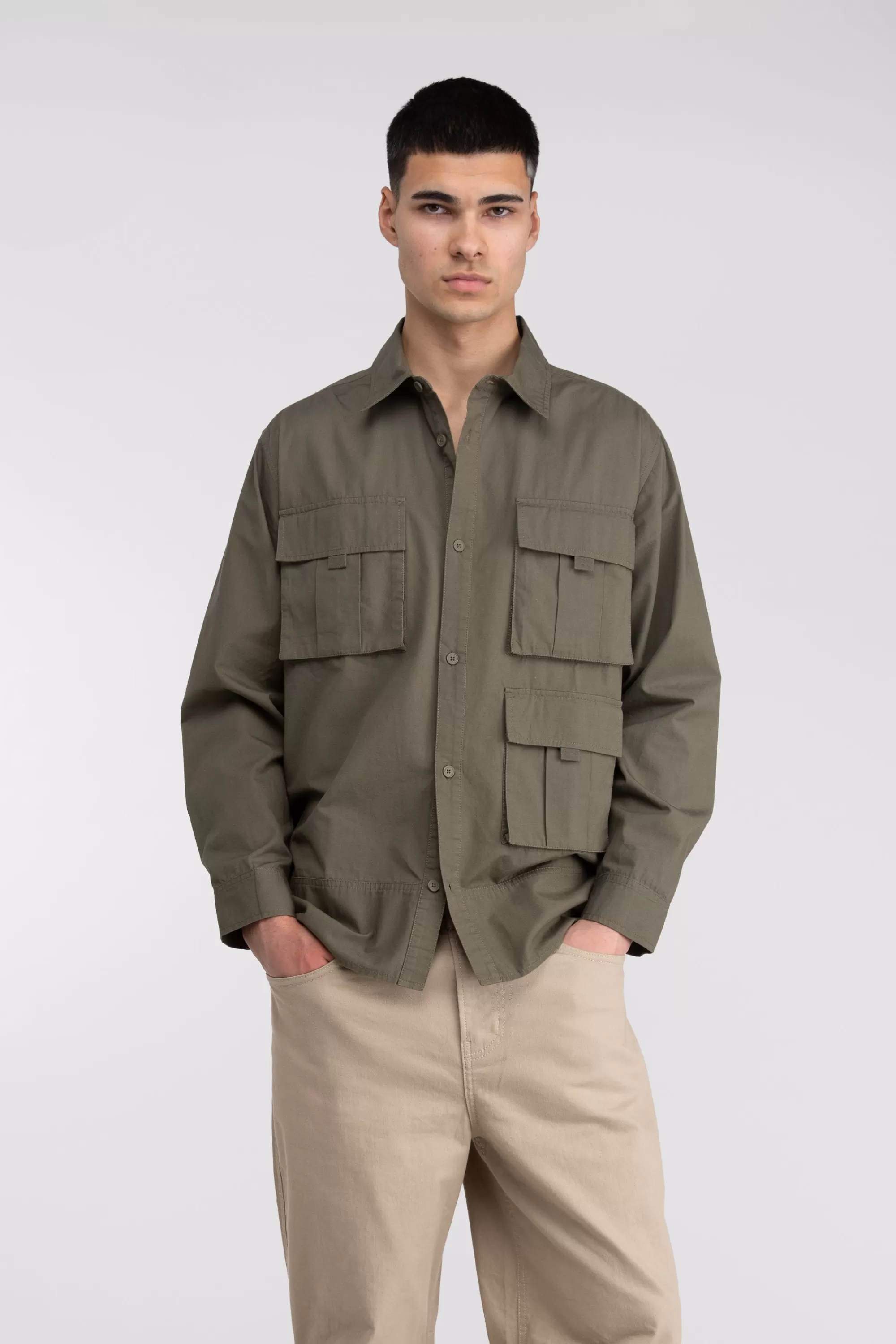 OAK + FORT CARGO SHIRT | Tops