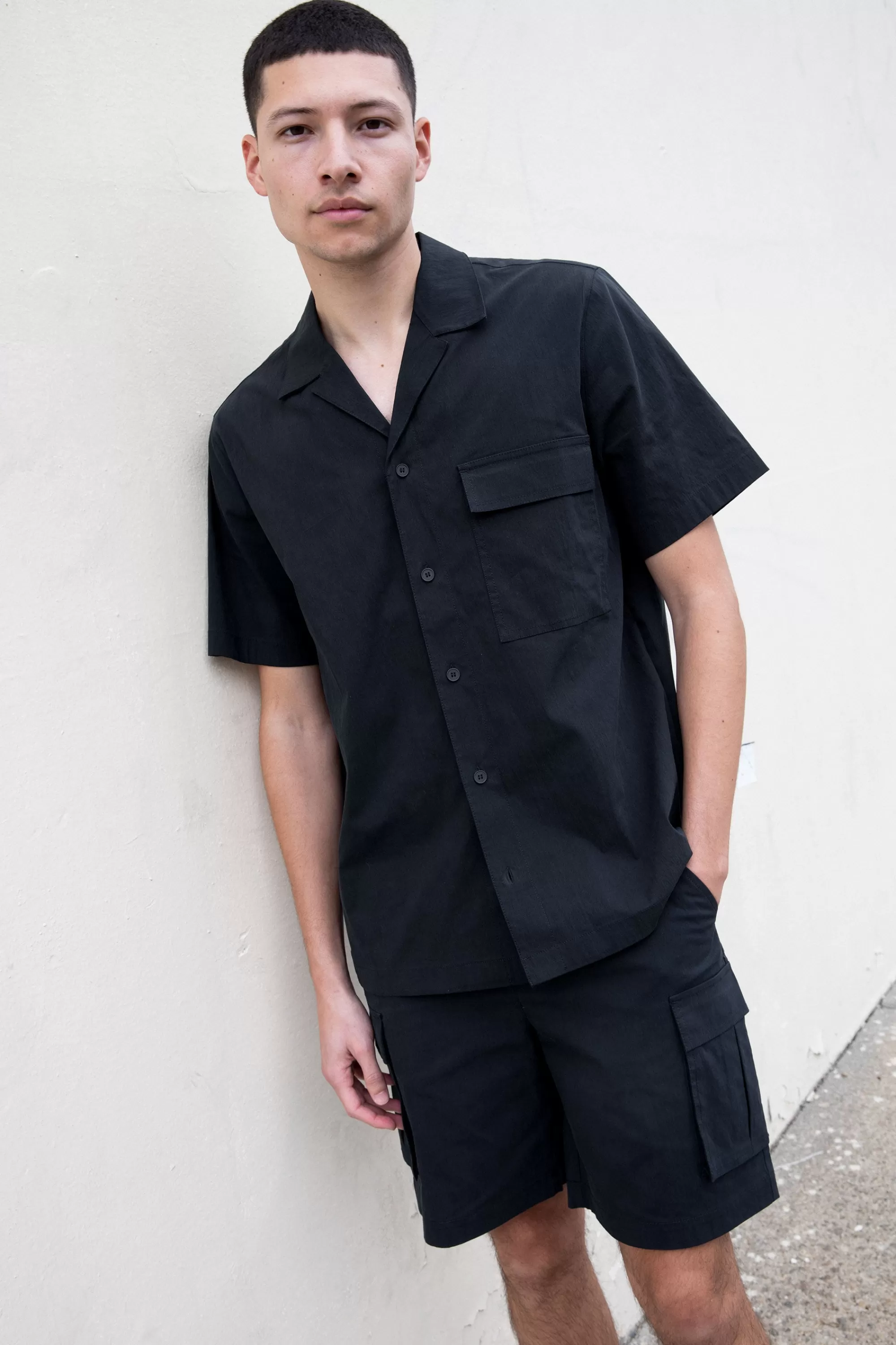 OAK + FORT COTTON NYLON CARGO SHIRT | Tops