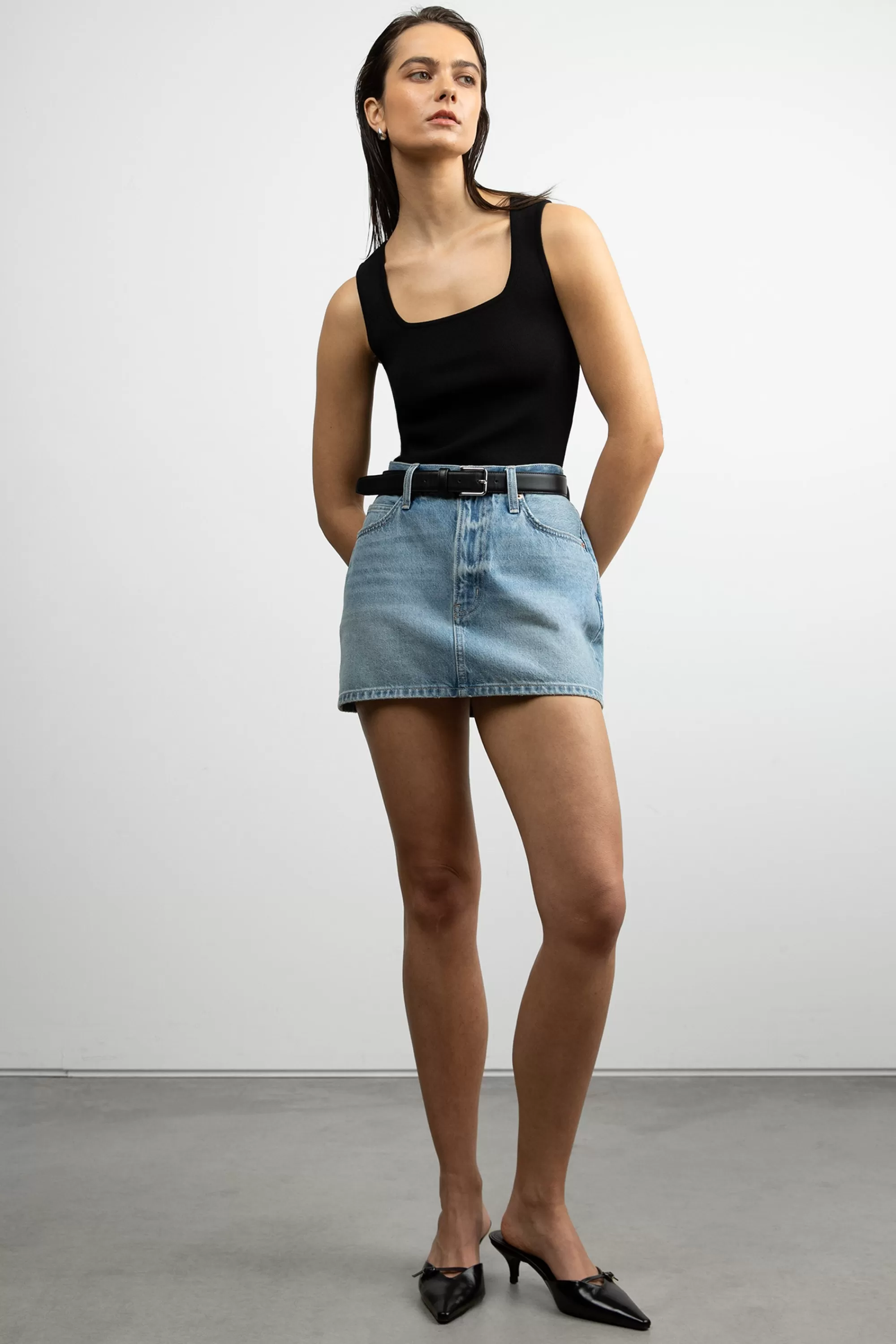OAK + FORT DENIM MINI SKIRT | Women Skirts