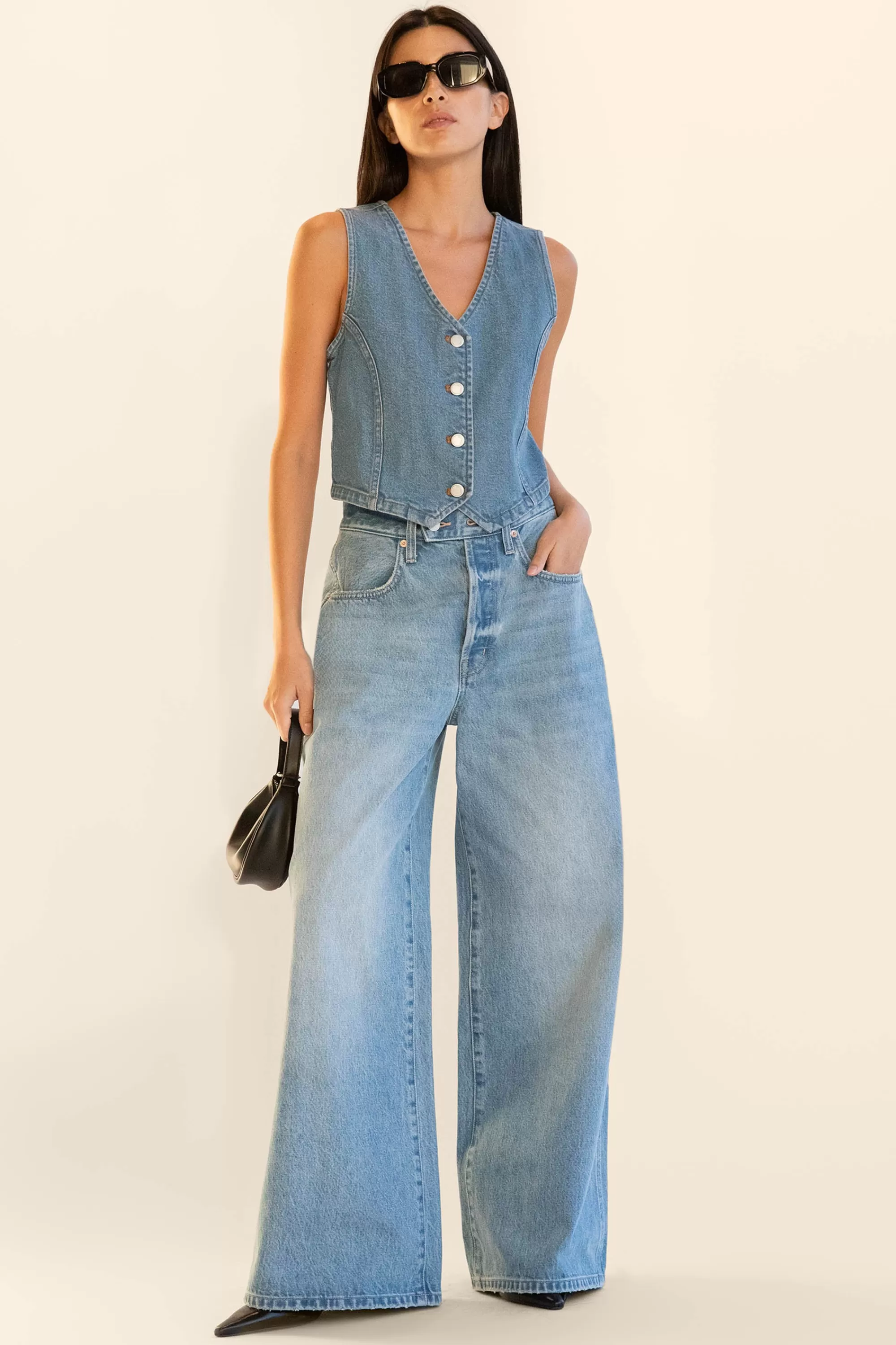 OAK + FORT DENIM VEST | Women Tops | Denim