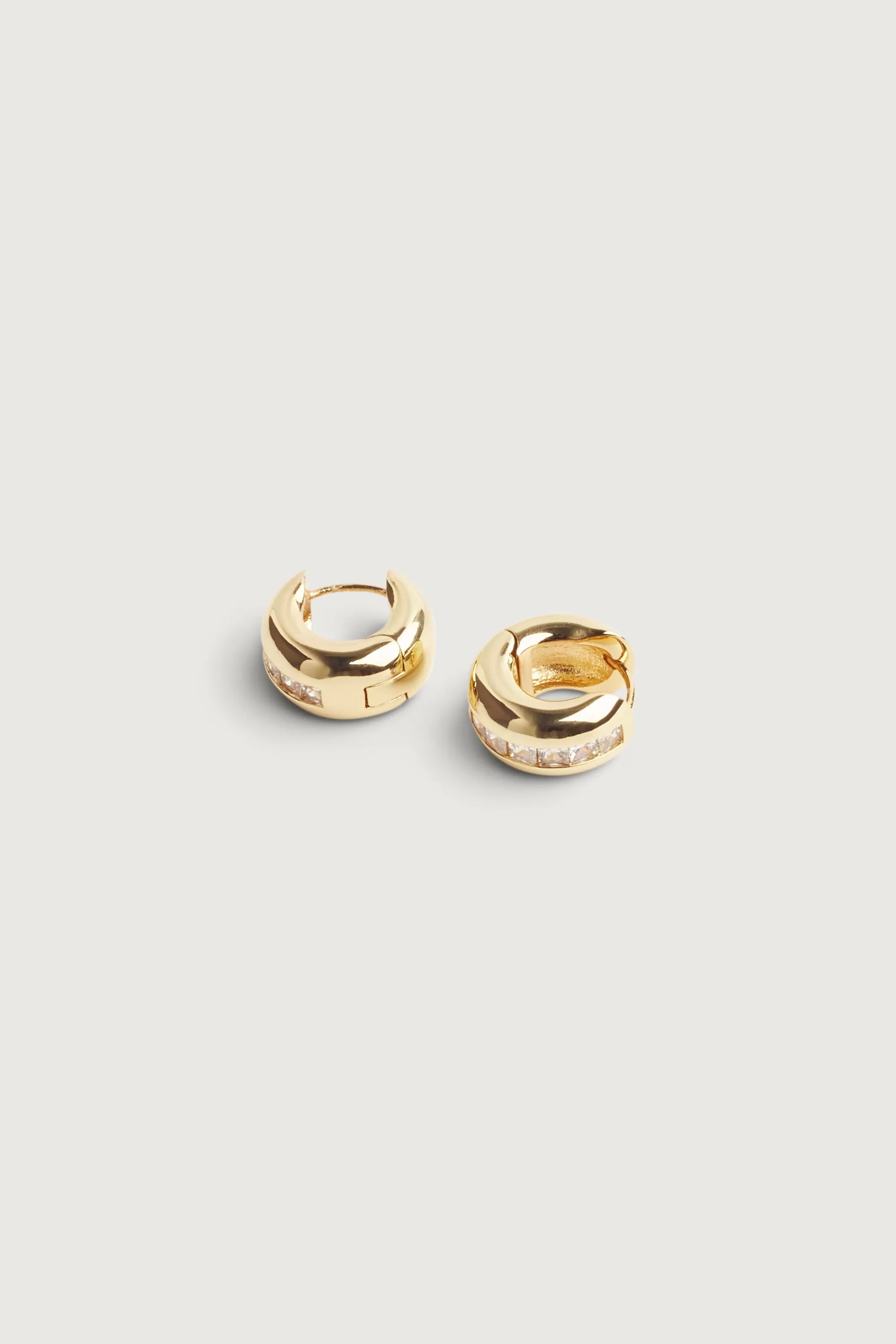 OAK + FORT INLAID ZIRCONIA HOOP EARRINGS | Women Earrings | Earrings