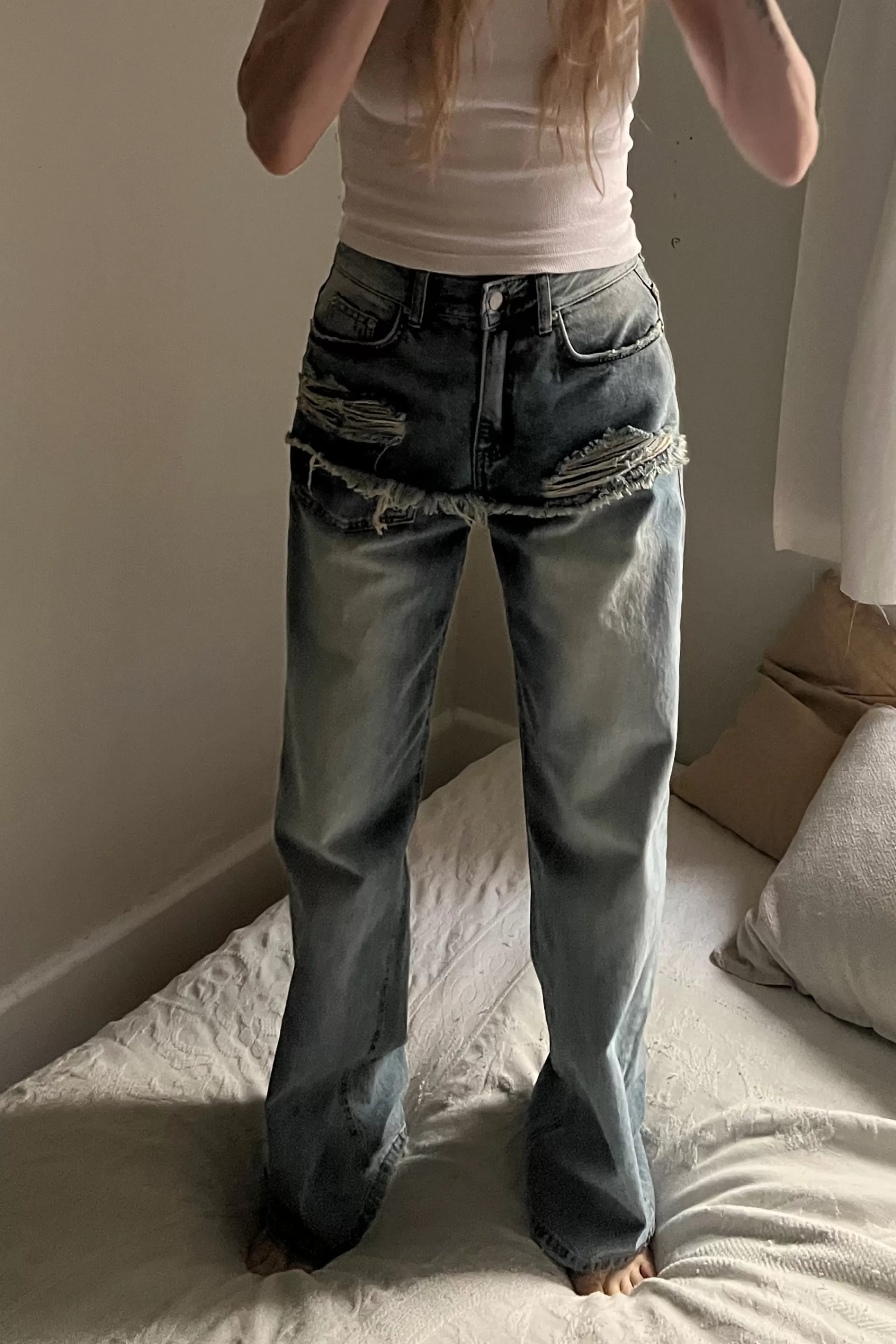 OAK + FORT LAYERED EFFECT JEANS | Women Denim