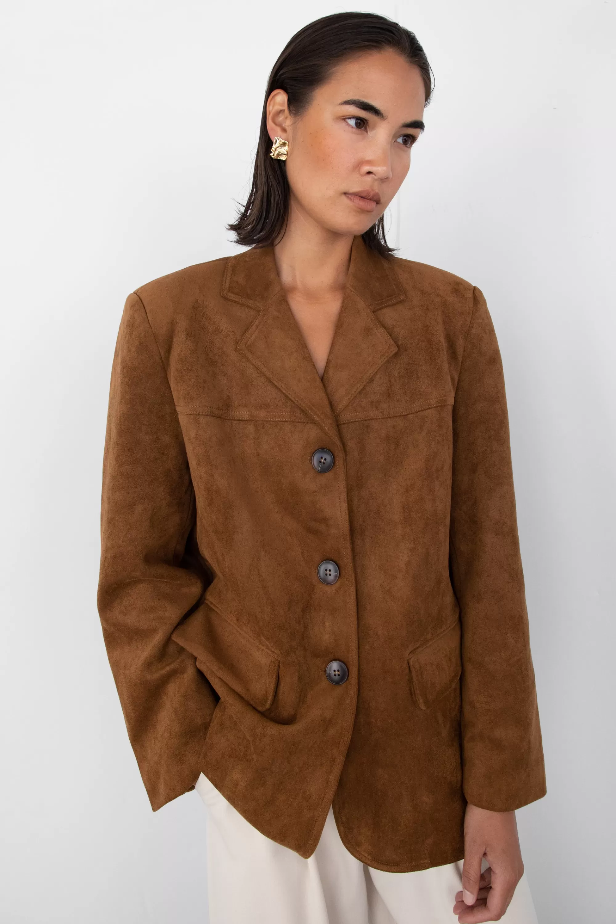 OAK + FORT OVERSIZED VEGAN SUEDE BLAZER | Women Coats & Jackets | Blazers