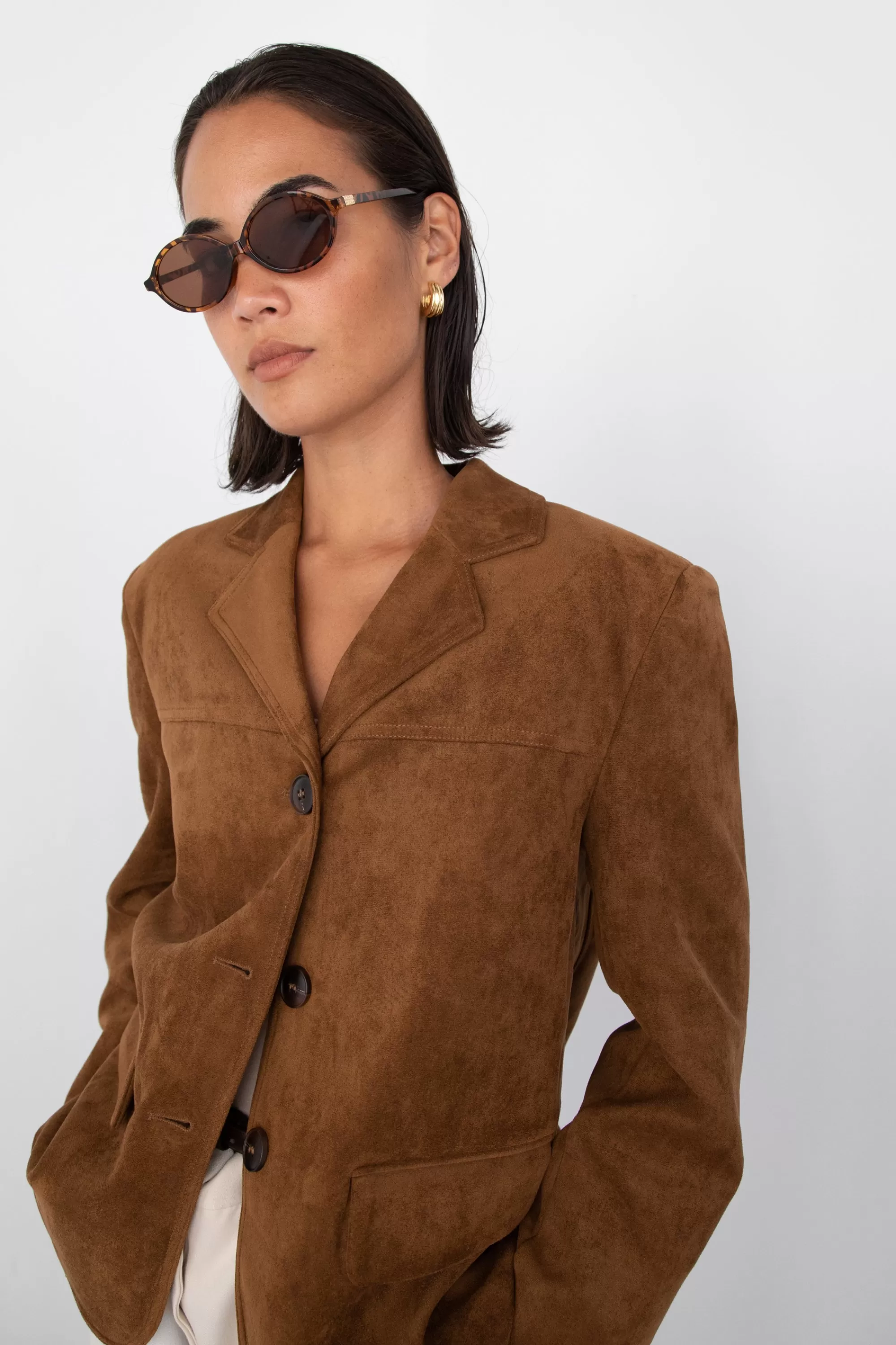 OAK + FORT OVERSIZED VEGAN SUEDE BLAZER | Women Coats & Jackets | Blazers