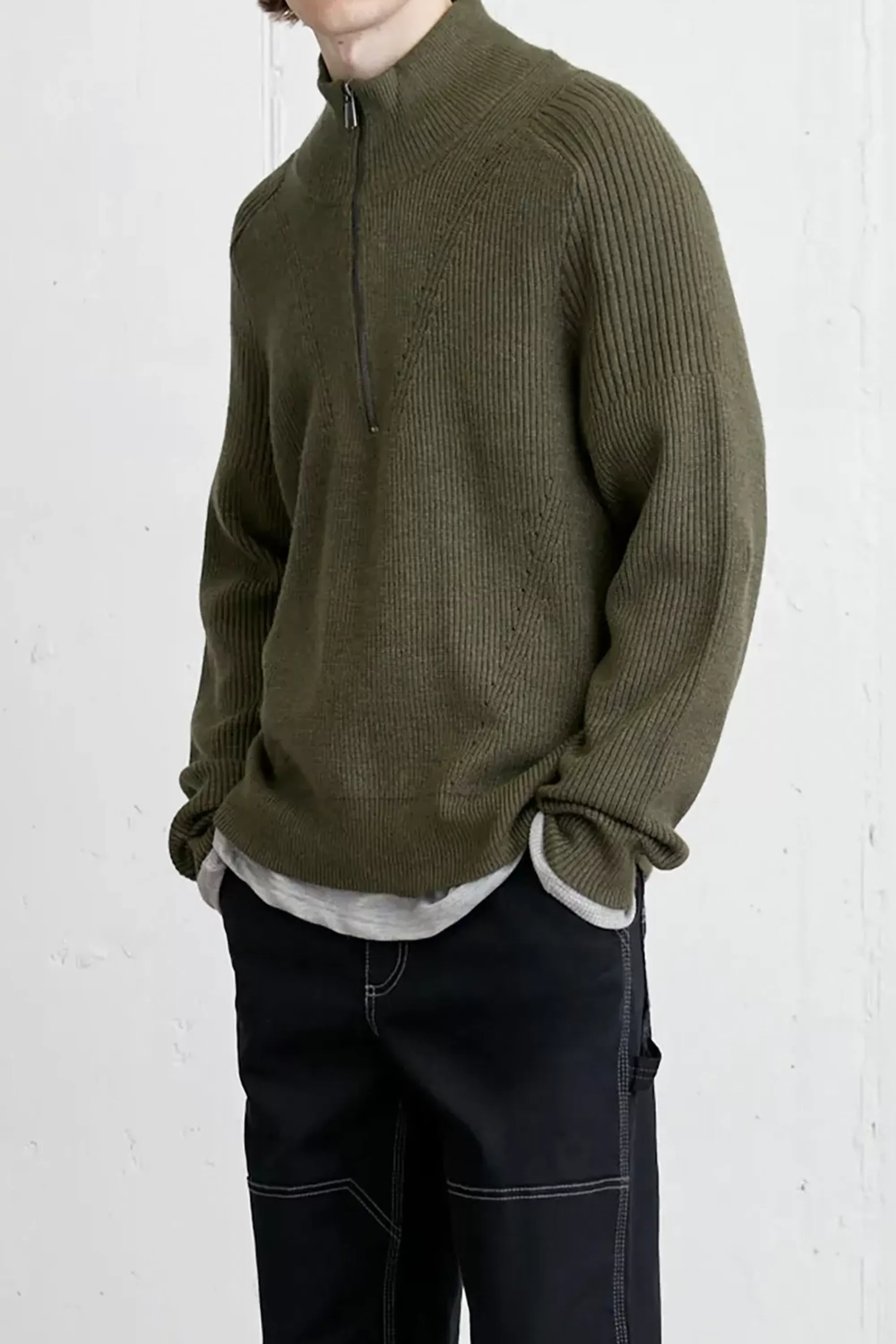 OAK + FORT QUARTER ZIP SWEATER | Sweaters & Cardigans