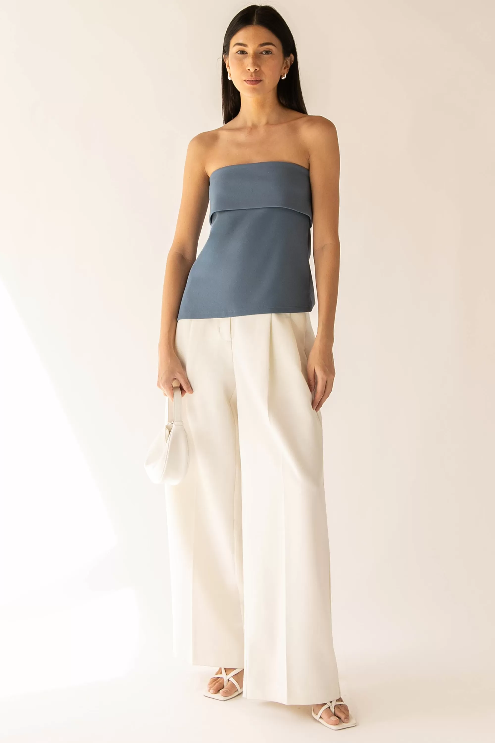 OAK + FORT TUBE TOP WITH FOLD-OVER DETAIL | Women Tops