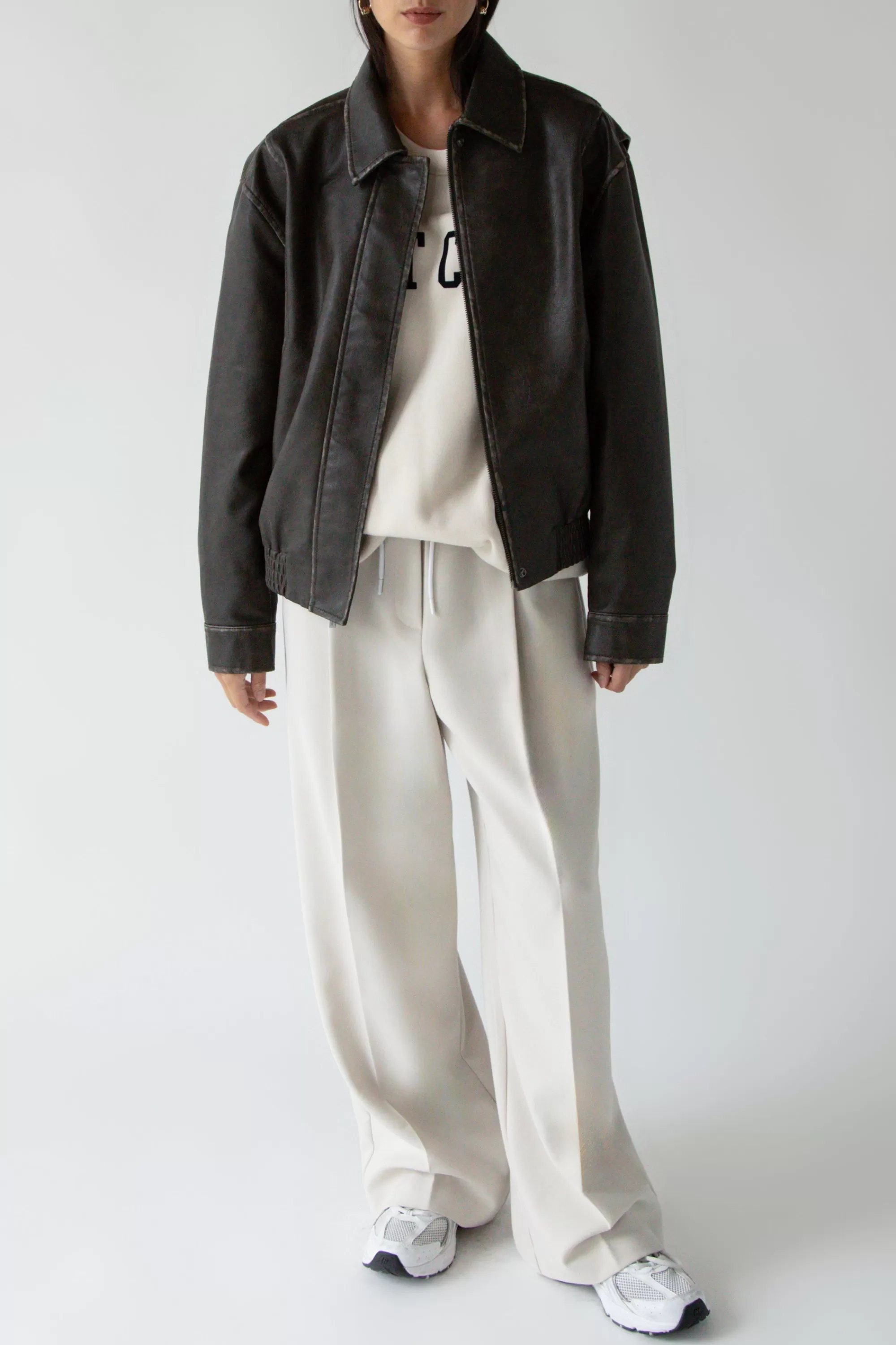 OAK + FORT VINTAGE INSPIRED VEGAN LEATHER BOMBER JACKET | Women Coats & Jackets