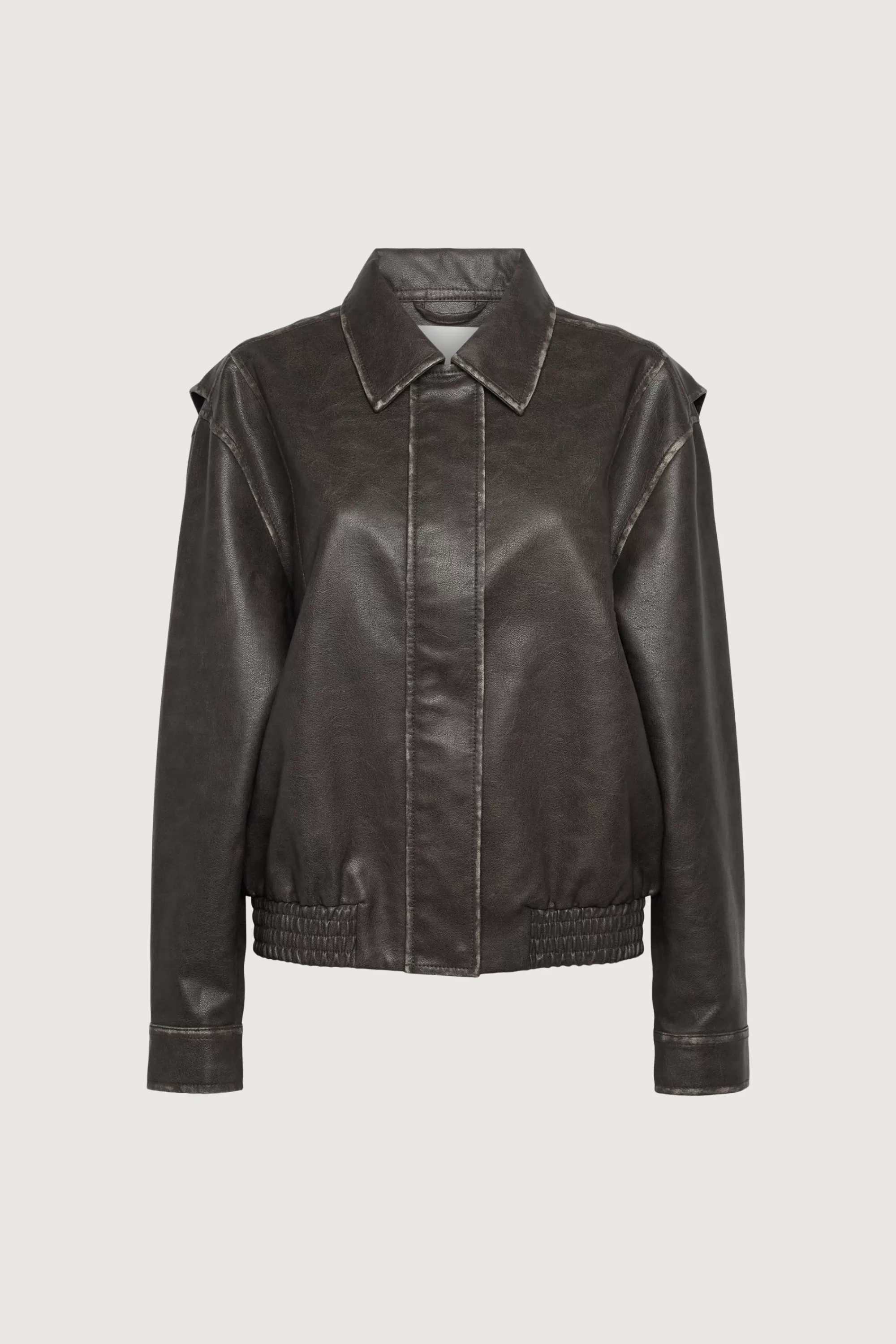 OAK + FORT VINTAGE INSPIRED VEGAN LEATHER BOMBER JACKET | Women Coats & Jackets
