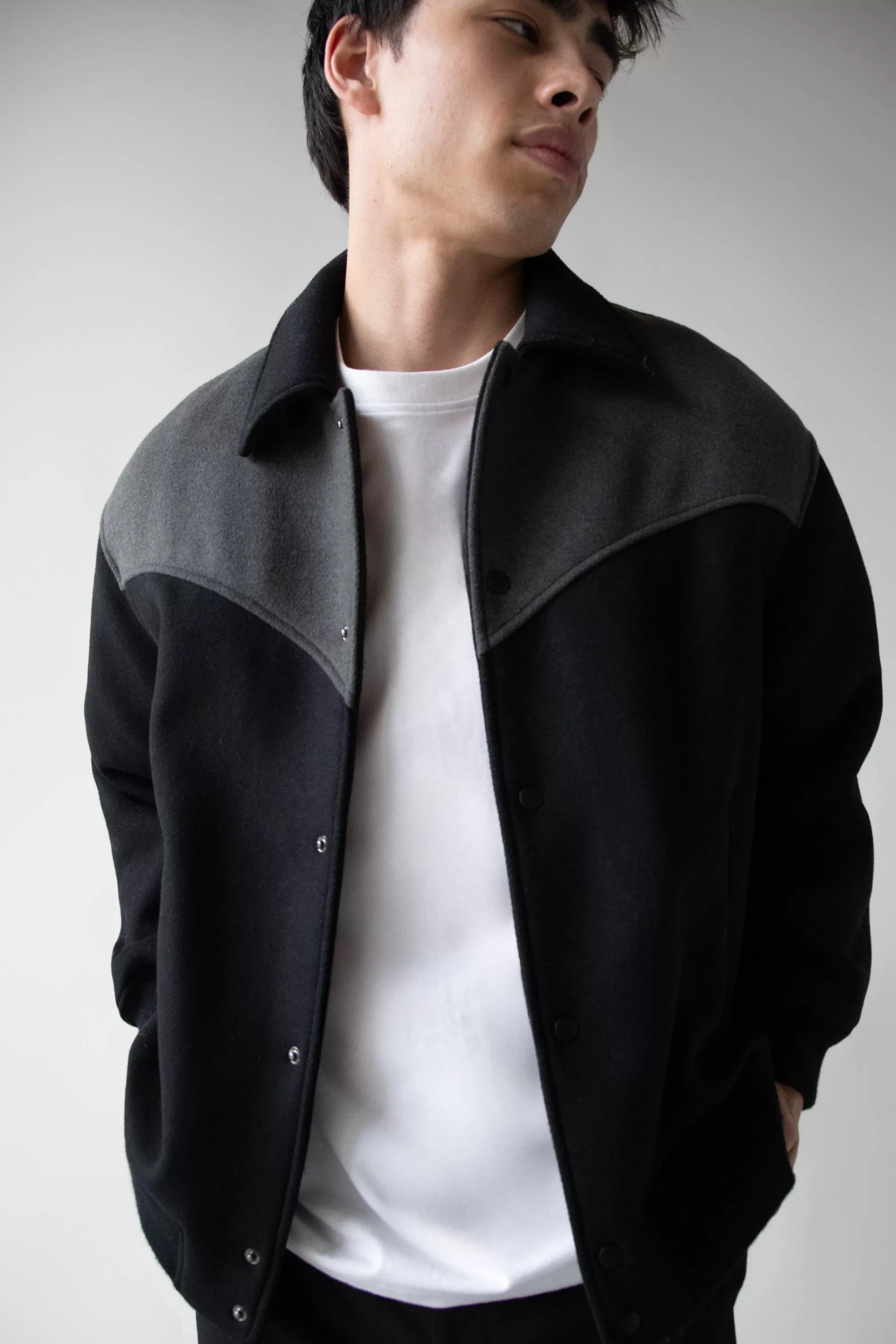 OAK + FORT WESTERN INSPIRED WOOL-BLEND BOMBER JACKET | Outerwear